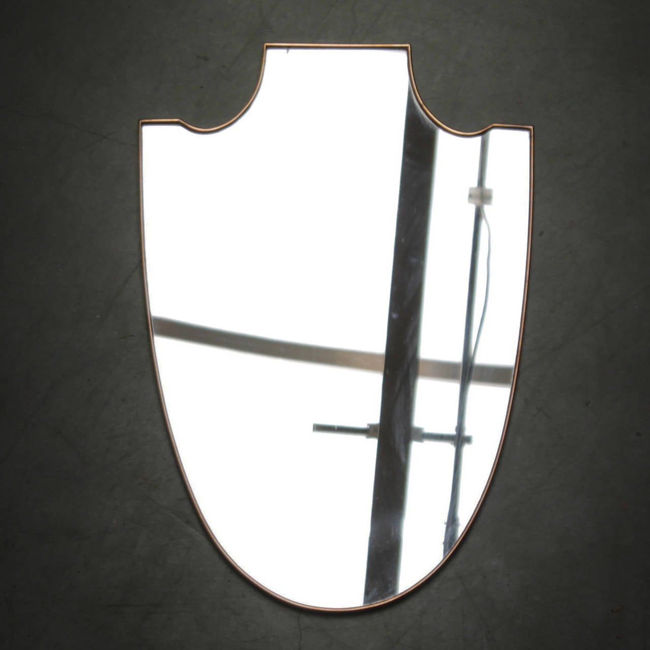 Mid-20th Century Italian Brass Shield Mirror