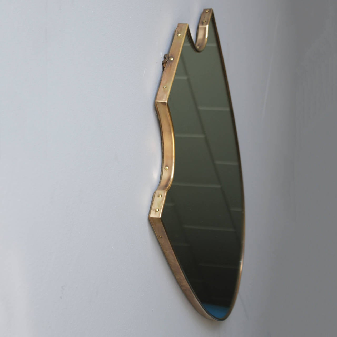 Italian Brass Shield Mirror 2