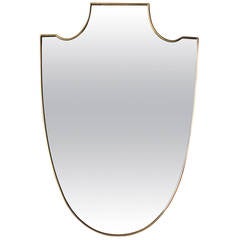 Italian Brass Shield Mirror