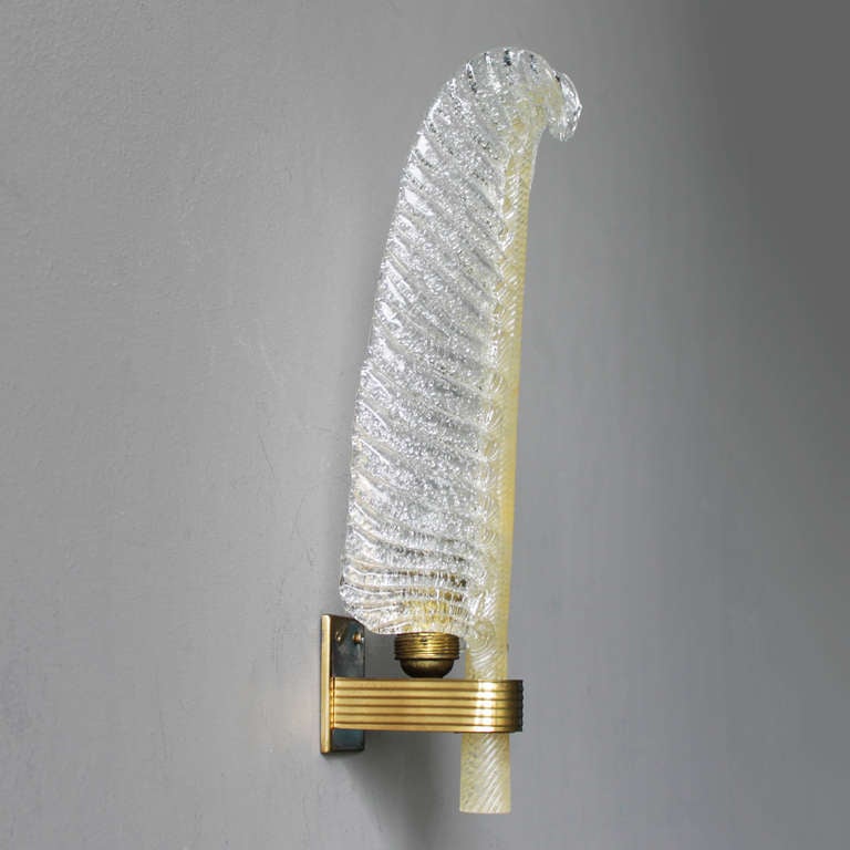 Mid-Century Modern Large Barovier e Toso Leaf Sconce