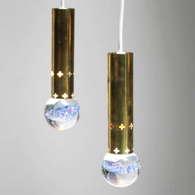Mid-20th Century Pair of Pendant Lights in the manner of Gino Sarfatti