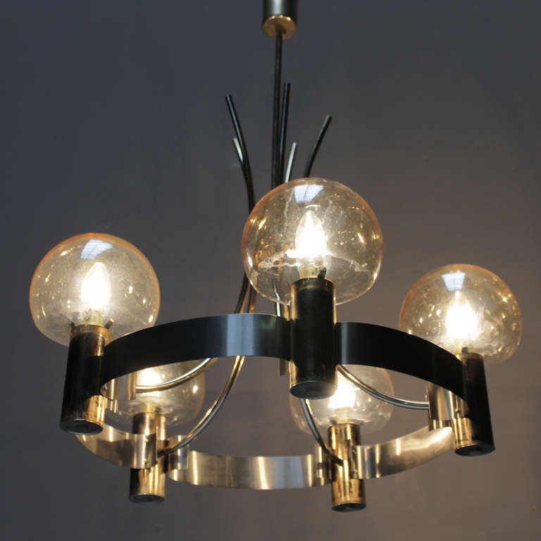 Mid-20th Century French Five-Light Chandelier