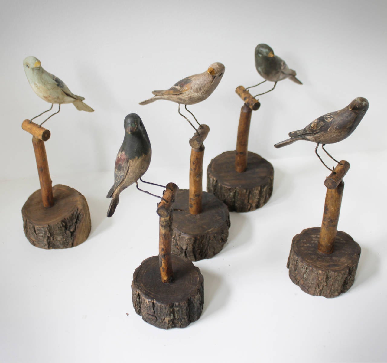 Five Wooden Scandinavian Decoy Birds In Excellent Condition In JM Haarlem, NL