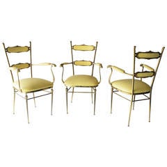 Three Brass French Chairs 3