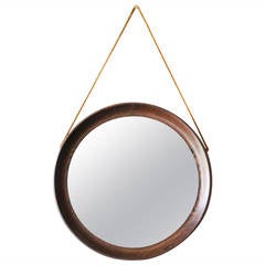 Wenge Framed Mirror Attributed to Uno & Osten Kristiansson