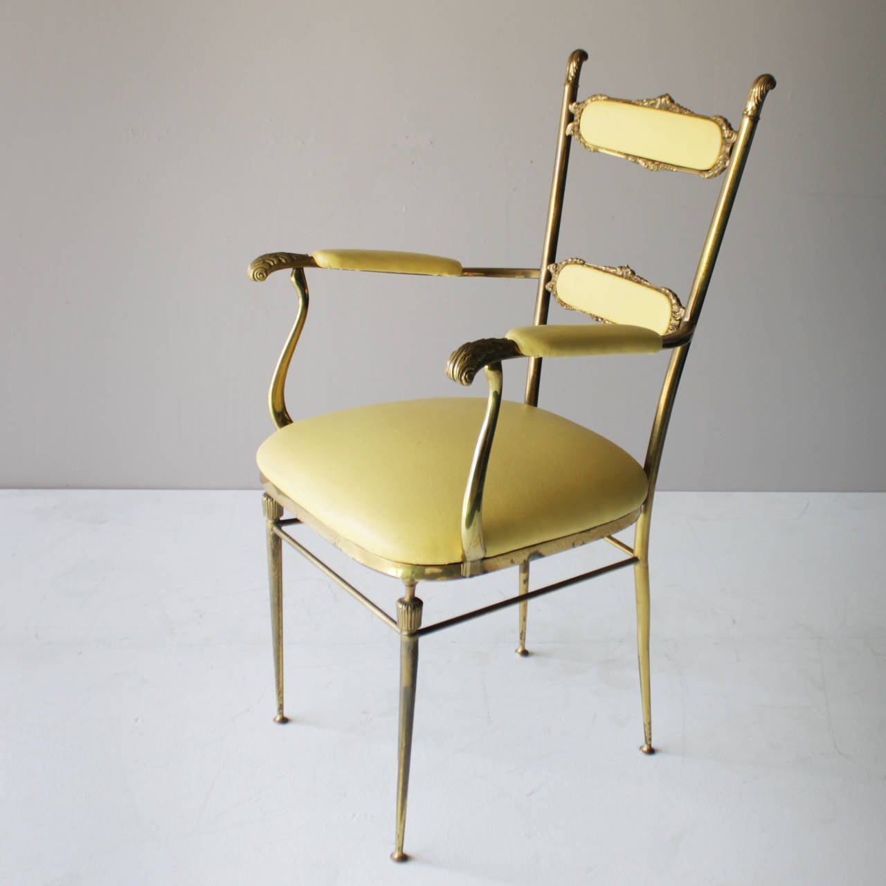 Three Brass French Chairs For Sale at 1stdibs