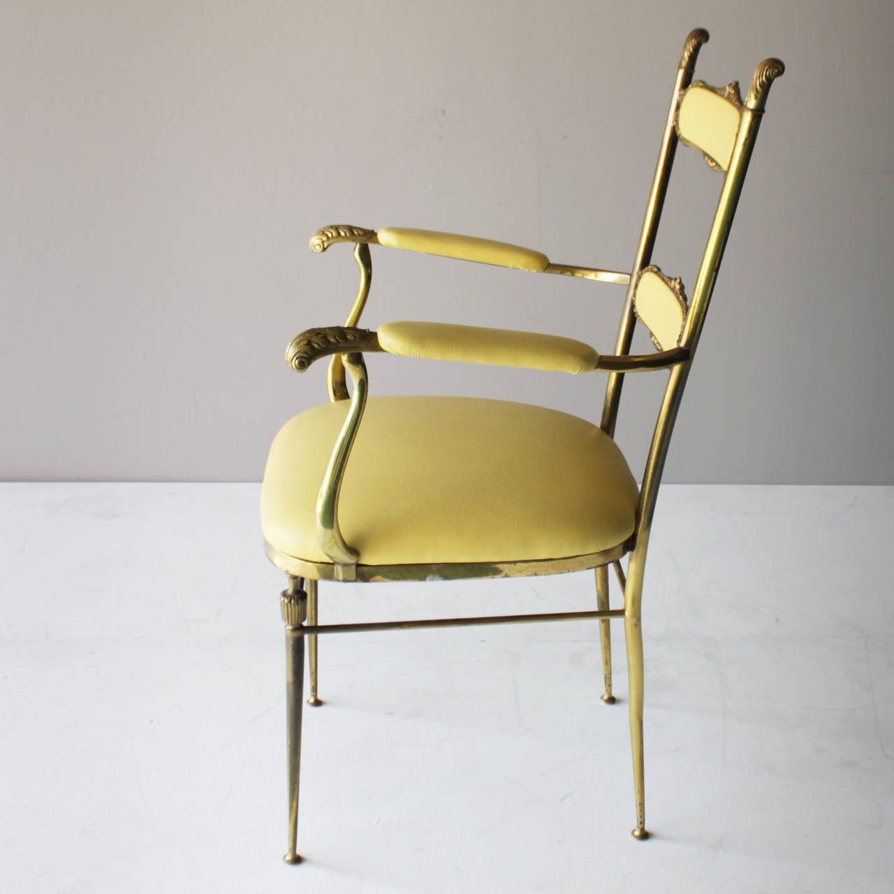 Three Brass French Chairs For Sale at 1stdibs