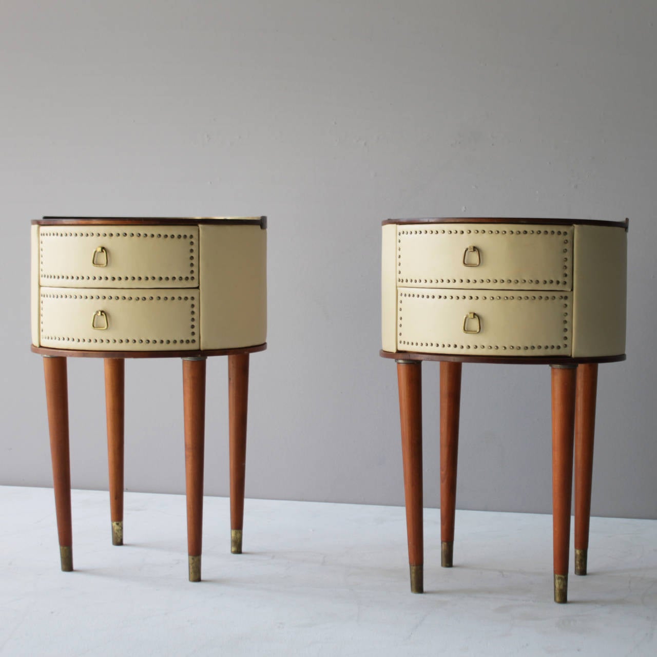 Swedish Pair of Nightstands by Halvdan Petterson for Tibro