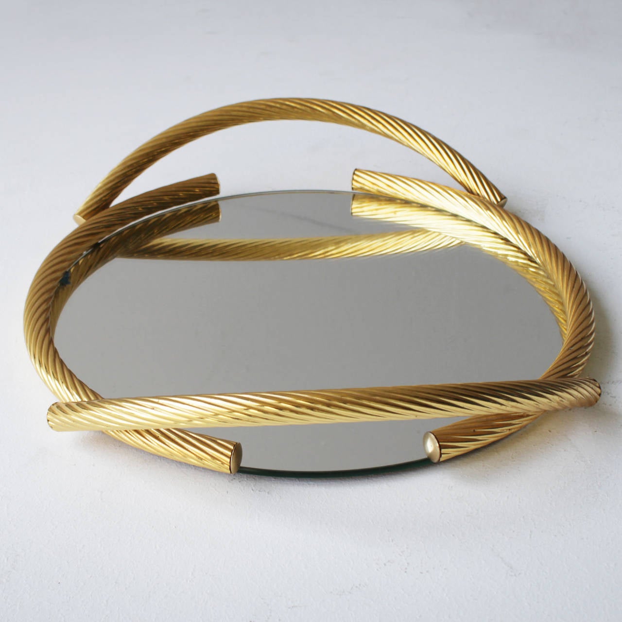 Gilt French Rope Mirror Serving Tray