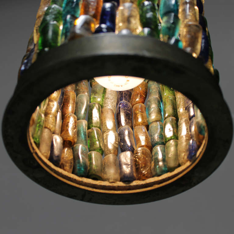 Paire de pendentifs en verre 