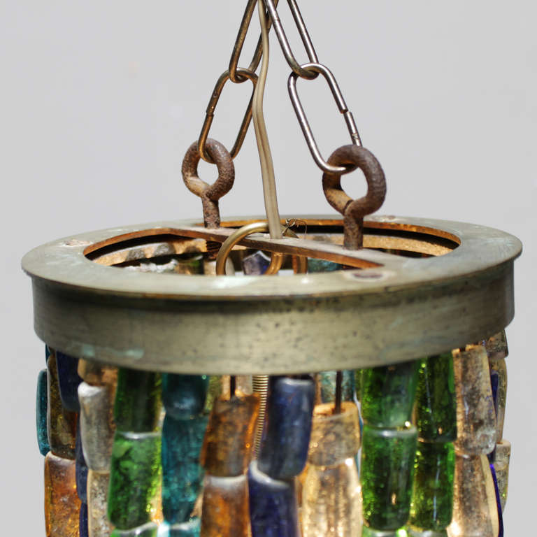 Mid-20th Century Pair of 'Hebron' glass pendants