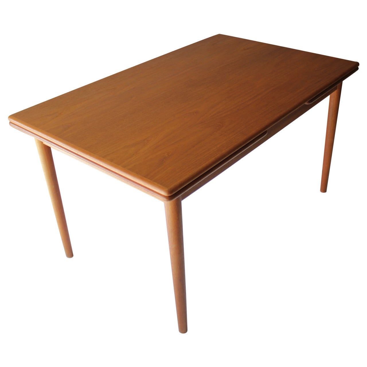 Danish Teak Dining Room Table with Two Leaves