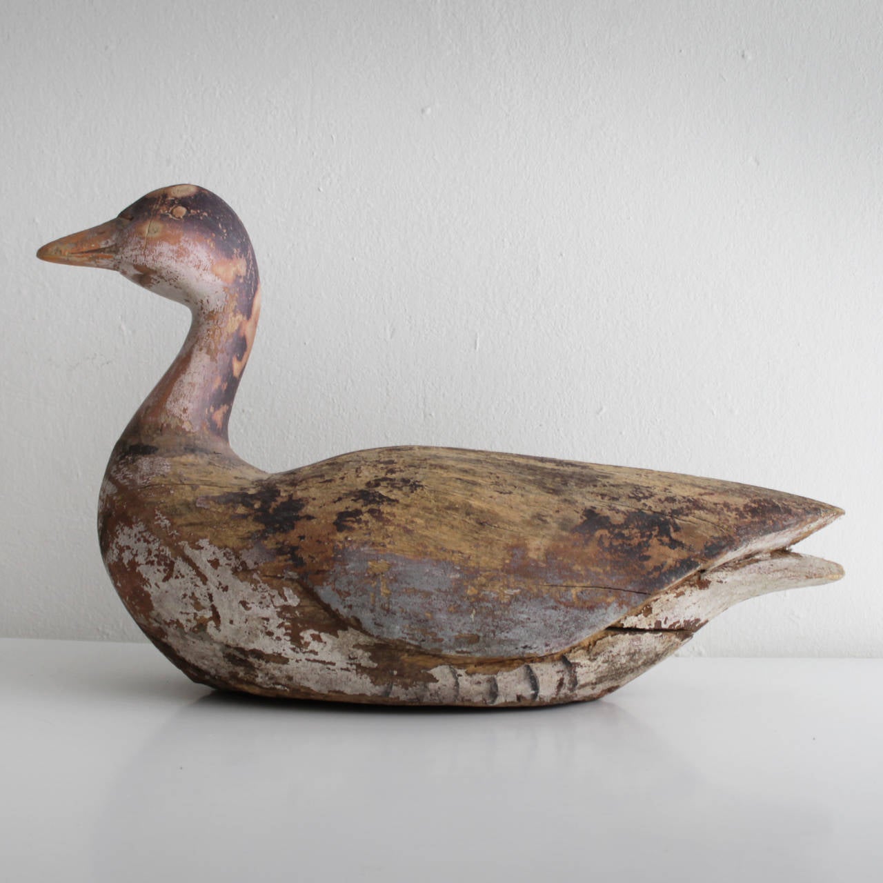 Beautiful hand carved and painted wooden decoy goose. Kampen, Holland.