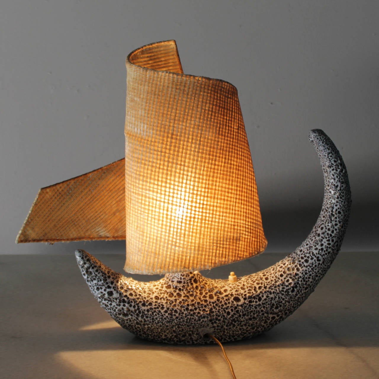 Ceramic Table Lamp by Le Vaucour Vallauris France 1