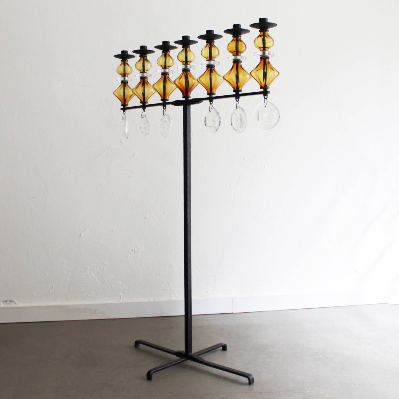 Swedish Large Seven-Arm Candleholder by Erik Hoglund, Sweden For Sale