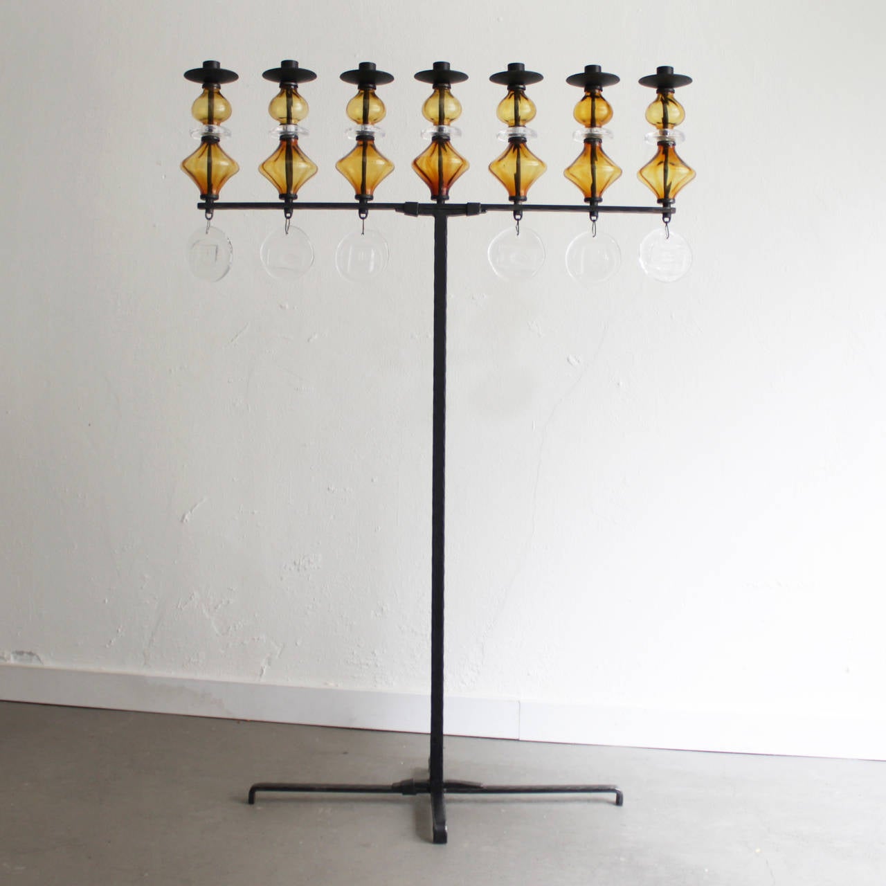 Scandinavian Modern Large Seven-Arm Candleholder by Erik Hoglund, Sweden For Sale