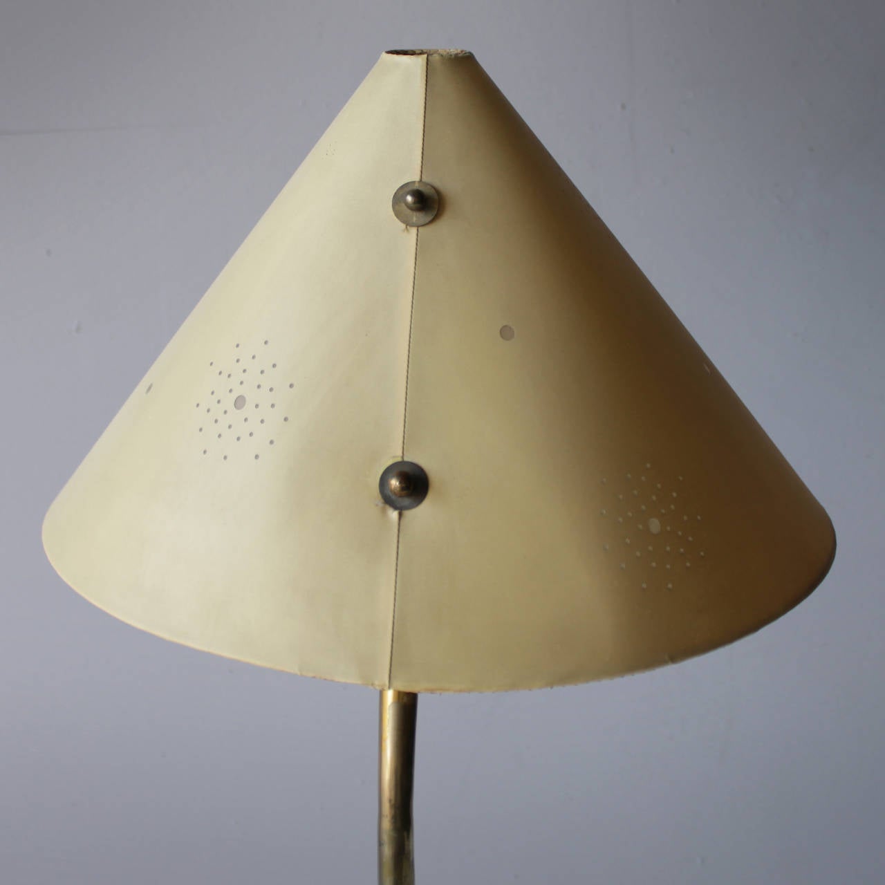 Marble and Brass Floor Lamp in the Style of J.T. Kalmar 1
