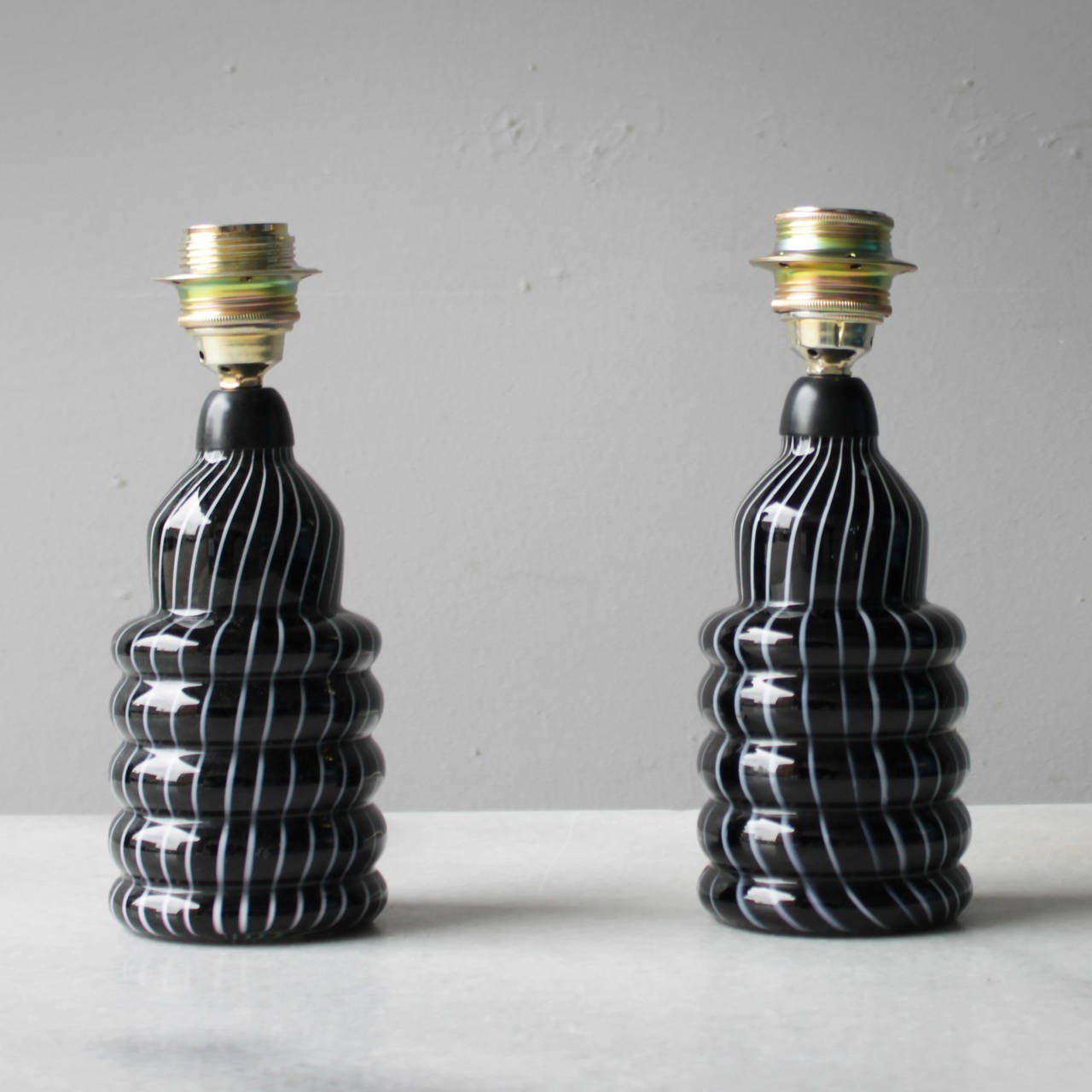 Italian Pair of Murano Table Lamps