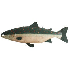 Vintage Metal Painted Salmon from Denmark
