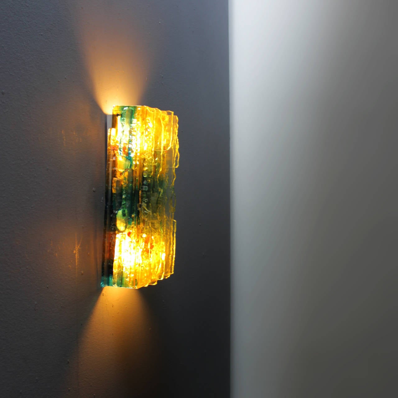 Mid-20th Century Pair of Glass Sconces 'Chartres' by Lankhorst for Raak