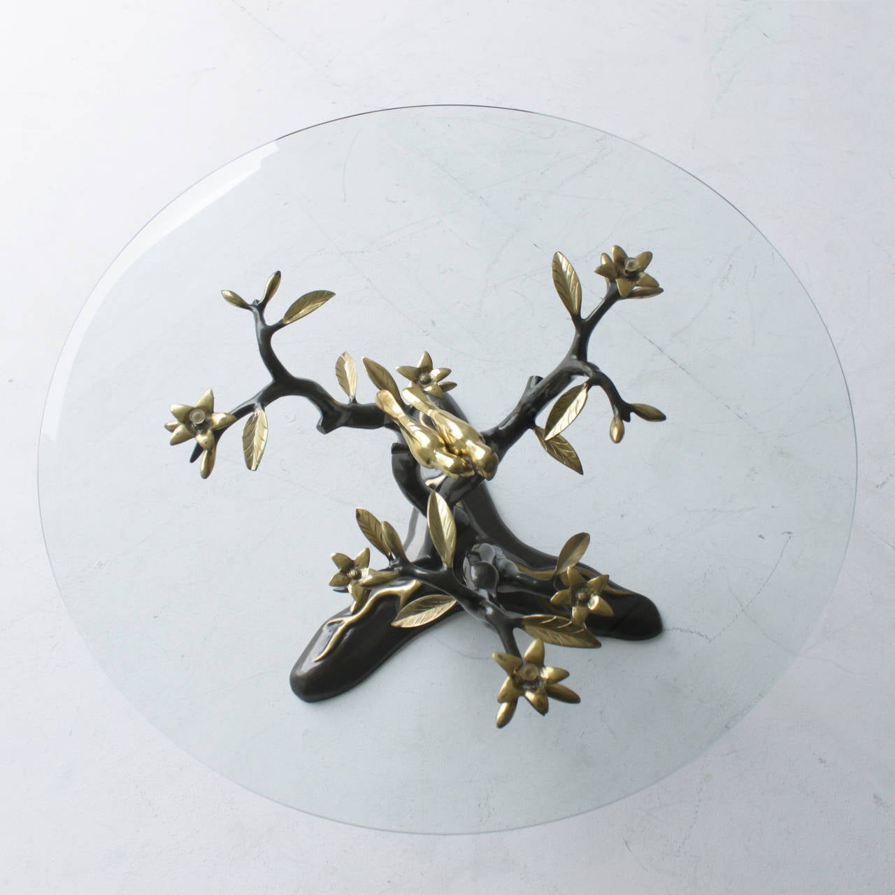 Beveled Brass Tree Coffee Table