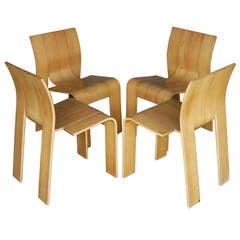 Four Plywood Chairs by Gijs Bakker for Castelijn
