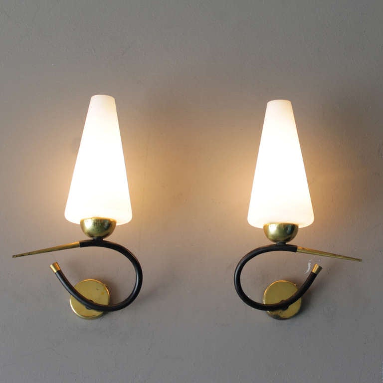 Pair of French Sconces attributed by Maison Arlus 4