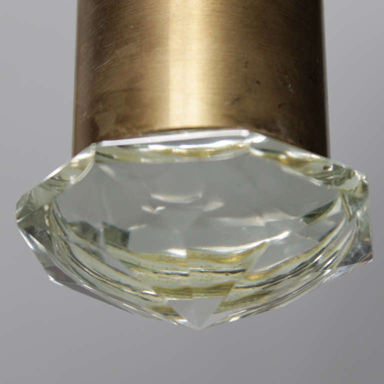 Brass Pair of Diamond Pendant Lights from Sweden