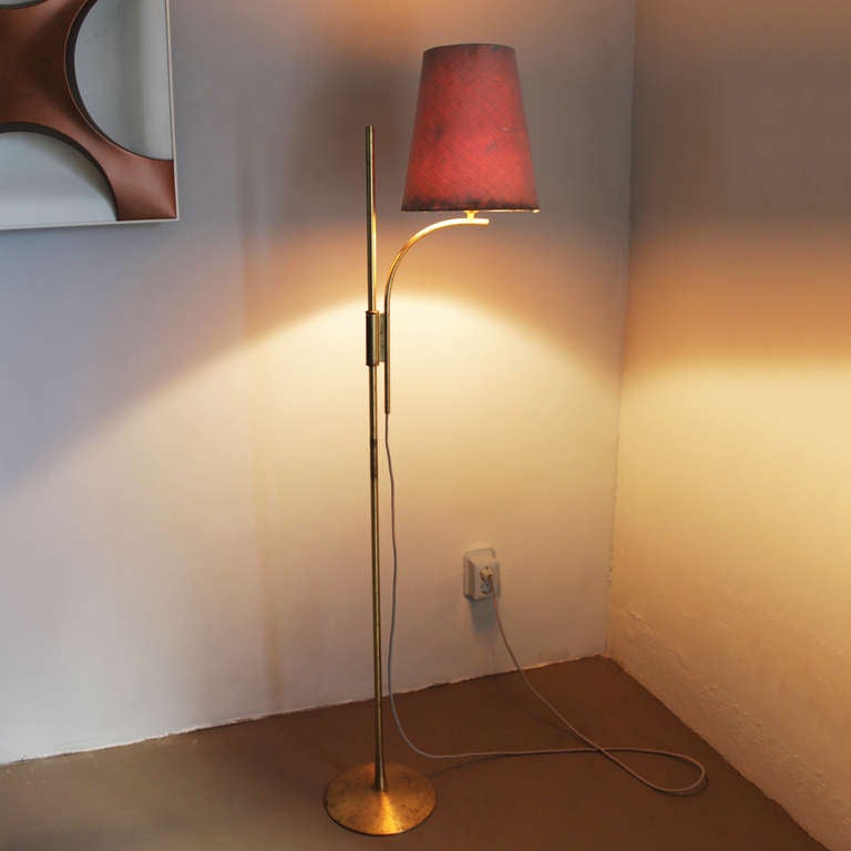 Mid-Century Modern Brass Swedish Floor Lamp