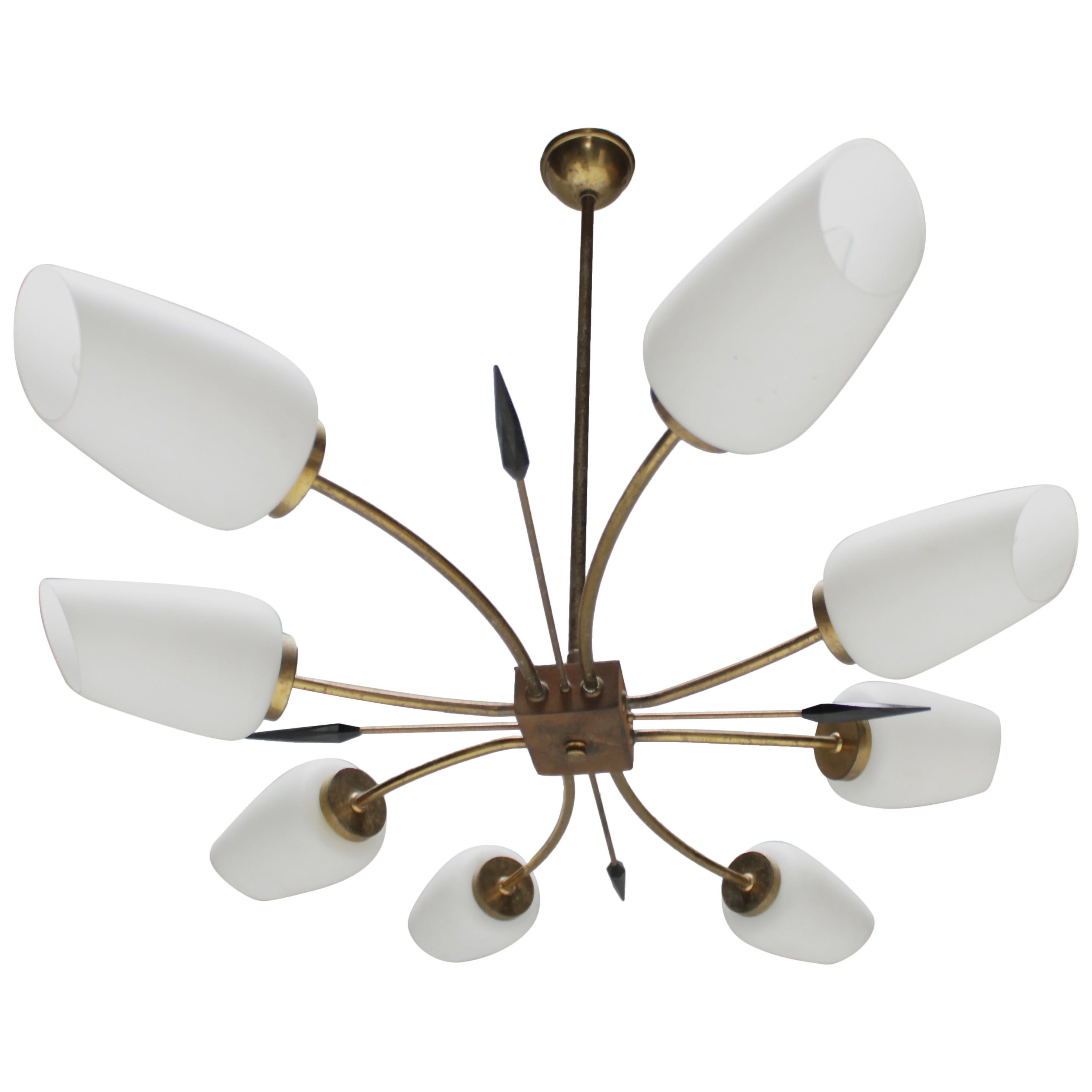 Eight-arms Chandelier in the Style of Stilnovo