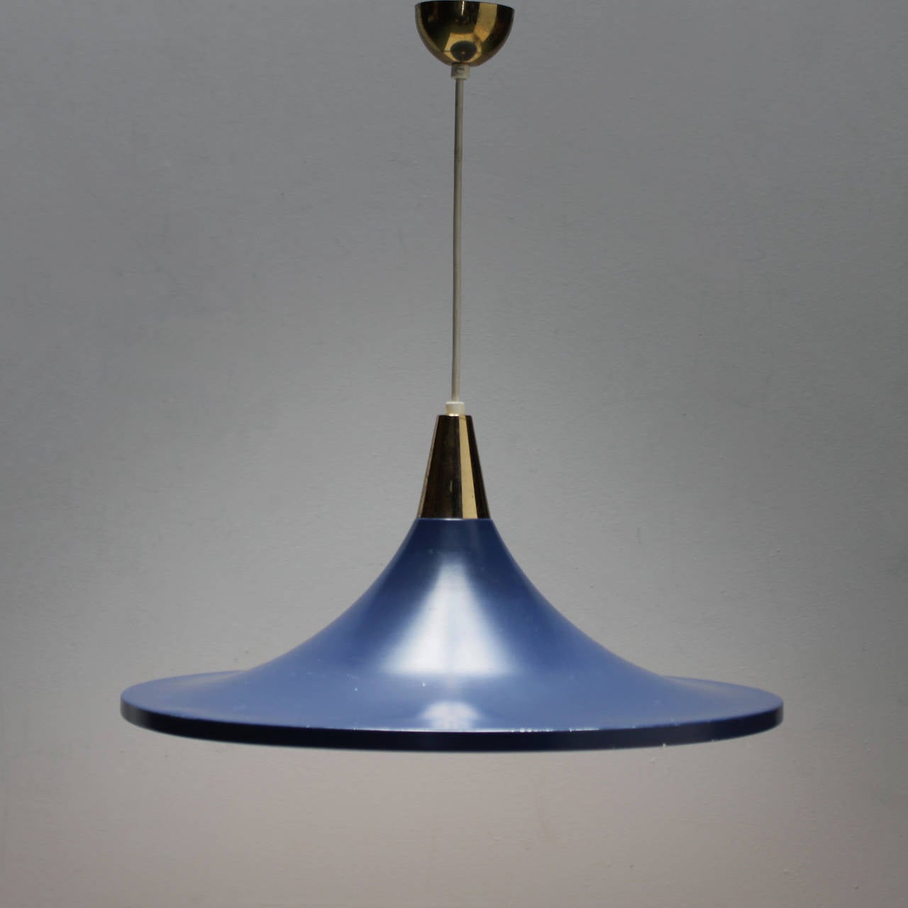 Lacquered Blue Pendant by Stilnovo Italy For Sale