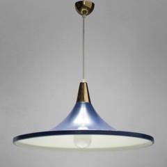 Lampe à suspension bleue de Stilnovo, Italie