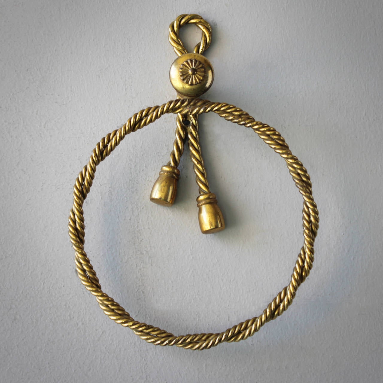 Mid-Century Modern Decorative Towel Ring in Brass