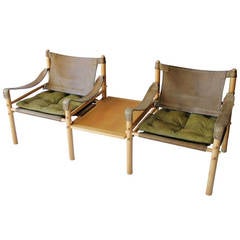 Vintage Pair of 'Scirocco' Safari Chairs by Arne Norell