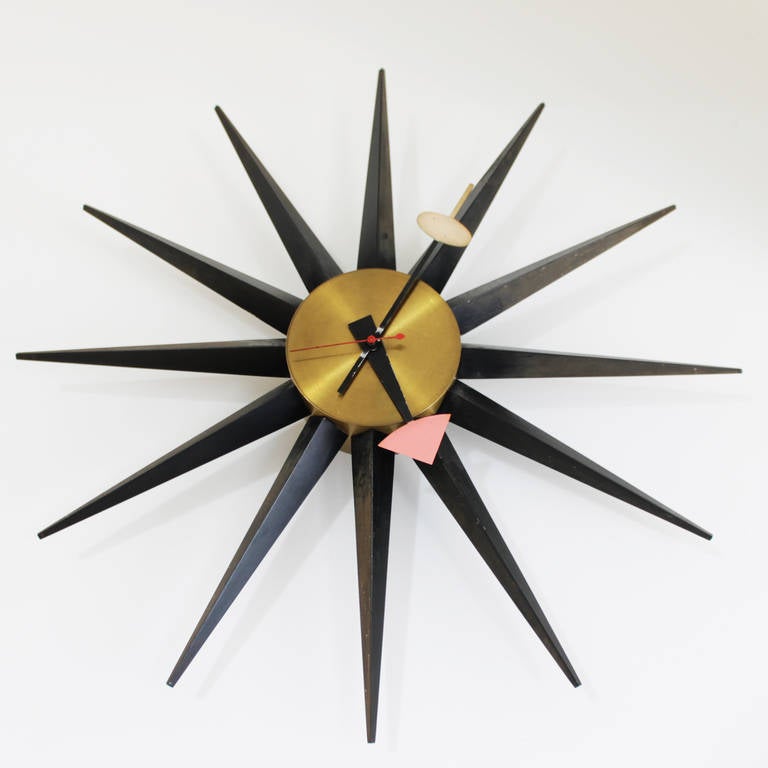 Mid-Century Modern George Nelson Sunburst Clock