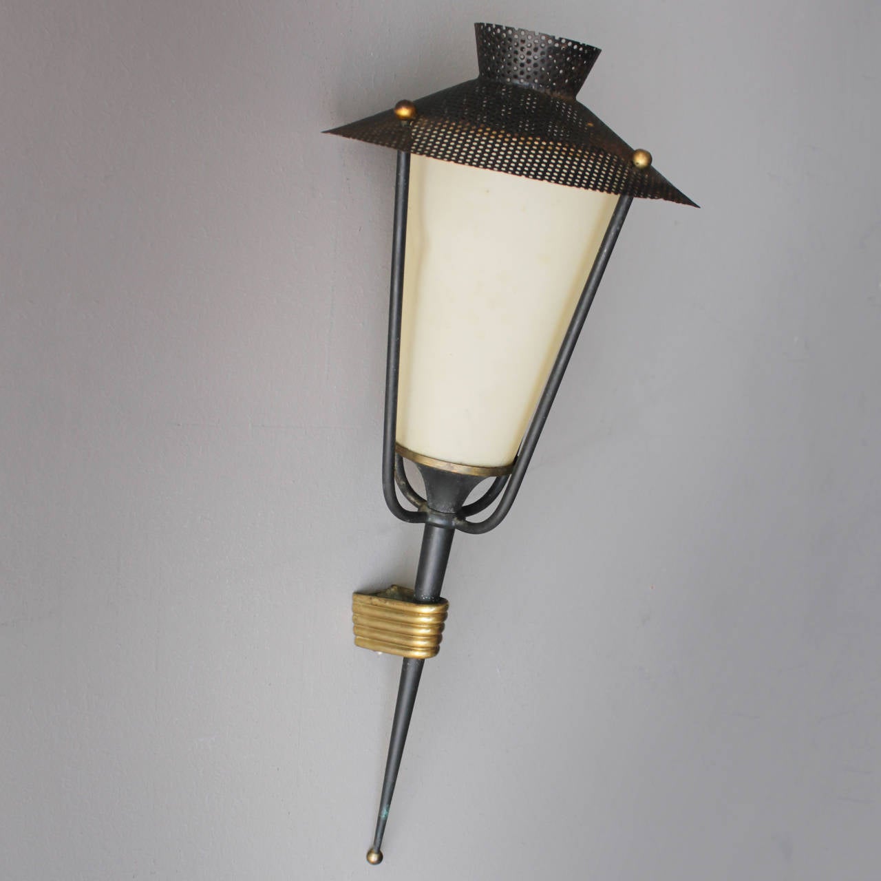 Pair of Corner Mounted Sconces by Maison Arlus 3