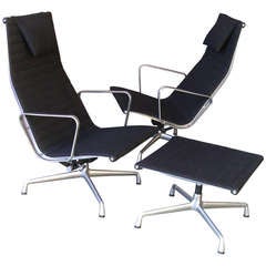 Eames Lounge Chairs with a Stool