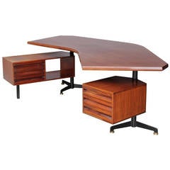 T96 Boomerang Executive Desk by Borsani for Tecno