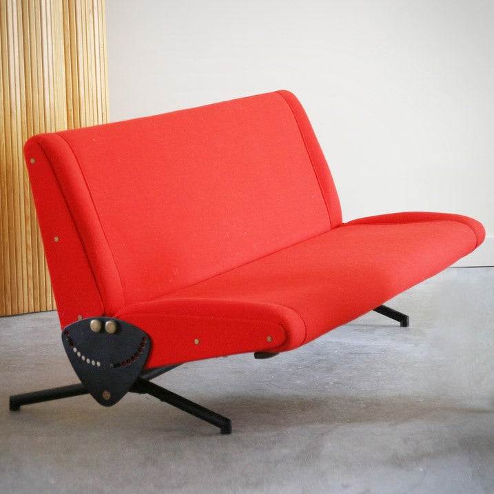 Mid-20th Century Set Osvaldo Borsani, 'D70' sofa and two 'P40' chairs