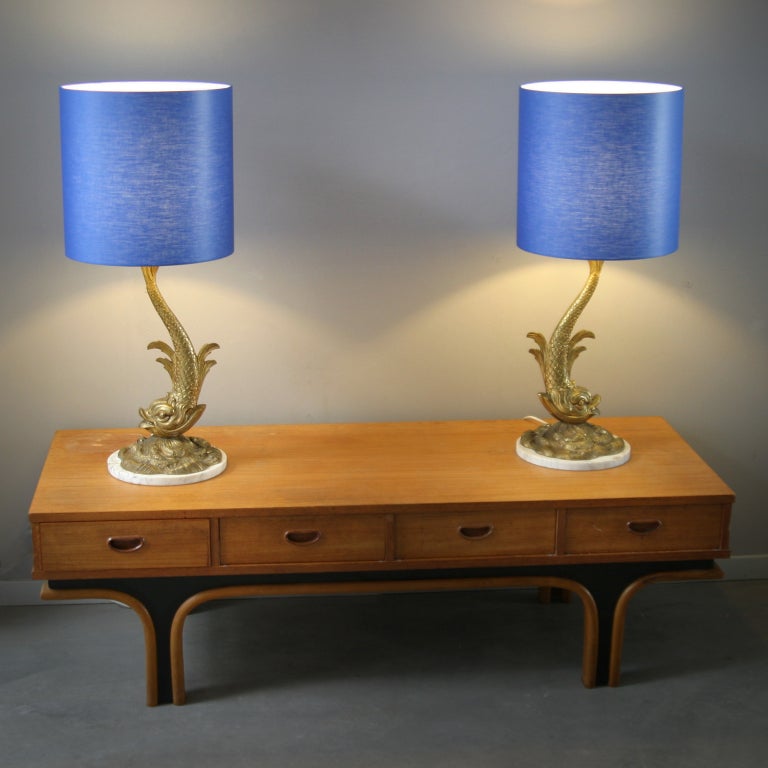 French Pair of Baroque Table Lamps from the Fifties