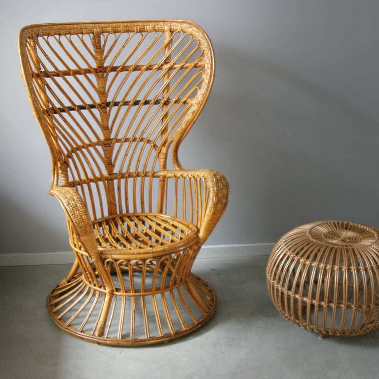 Rattan chair by Gio Ponti In Excellent Condition In JM Haarlem, NL