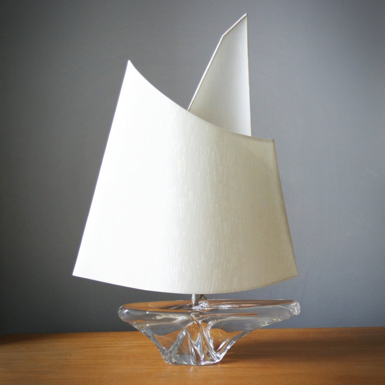 French Daum Sail Boat lamp