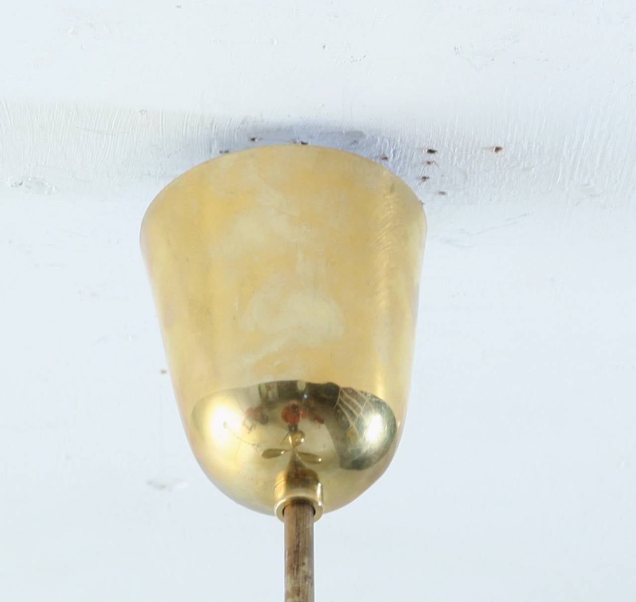 Mid-20th Century Three Armed Paavo Tynell Chandelier, Idman, Finland, 1950s For Sale