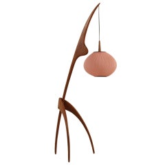 Rispal Mante Religuese Floorlamp With Large Pink Shade