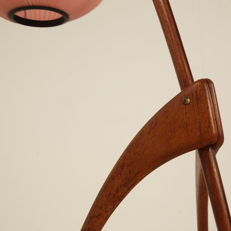 French Rispal Mante Religuese Floorlamp With Large Pink Shade