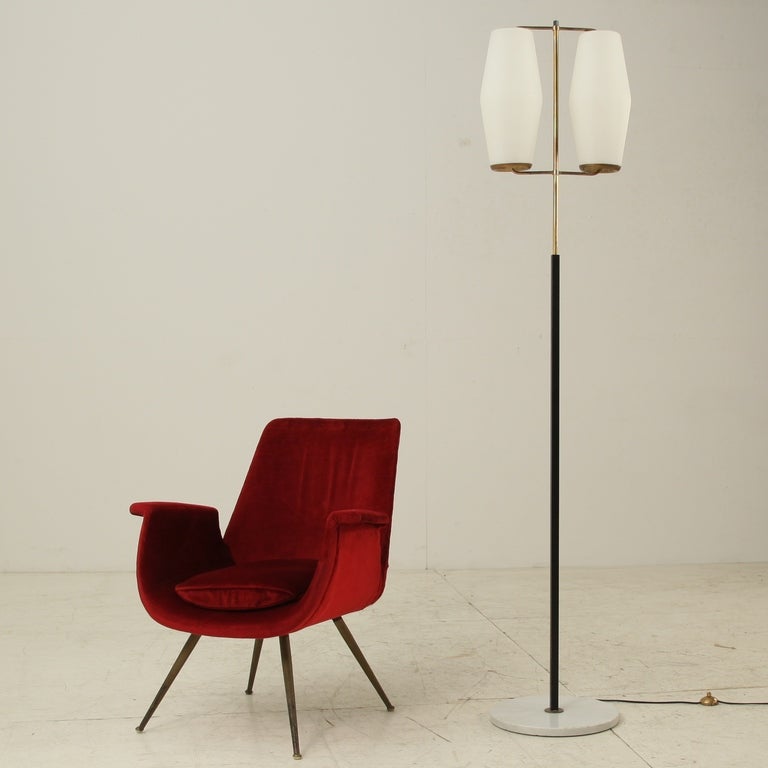 Twin shaded Stilnovo floor lamp