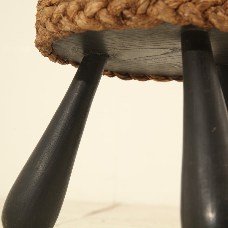 French Rope covered low stool