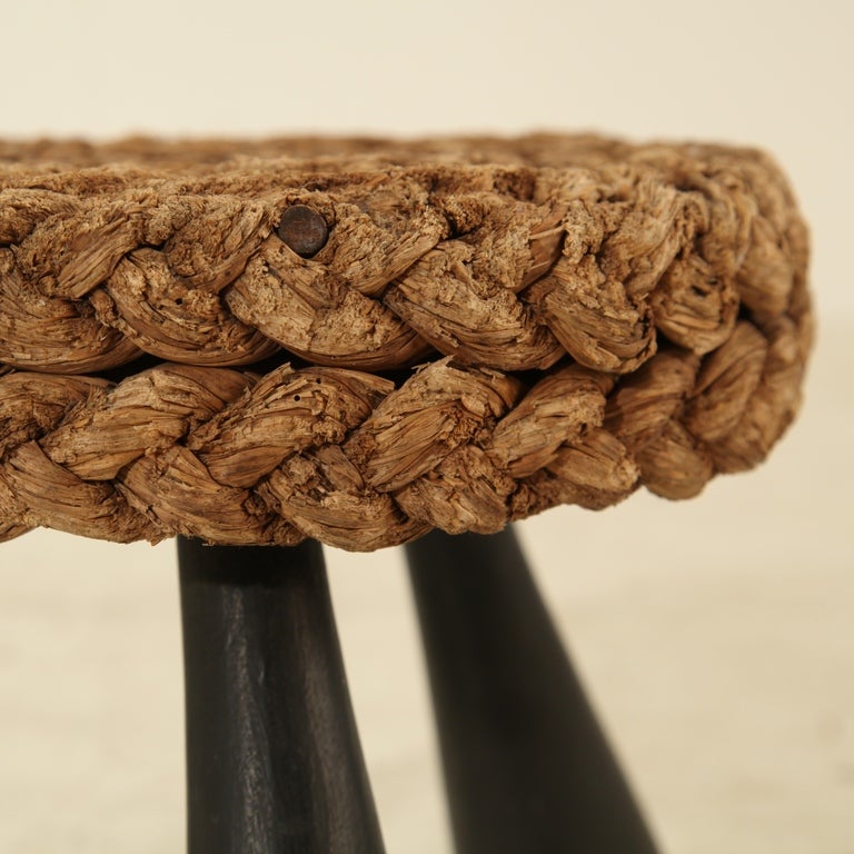 Rope covered low stool In Excellent Condition In Maastricht, NL