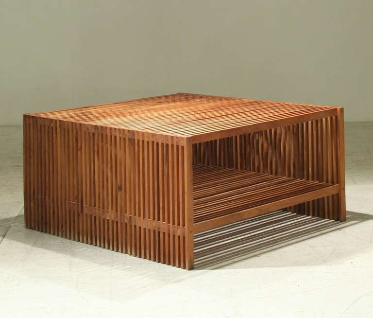Handmade Minimalist Wooden Slat Table