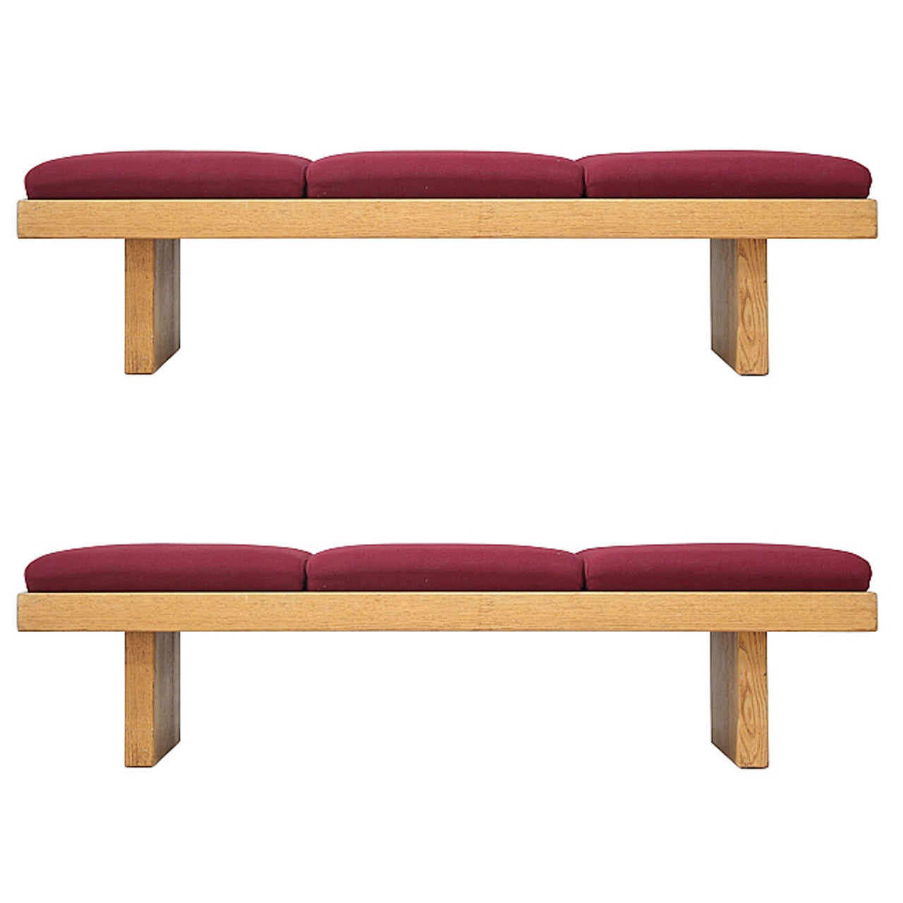 Pair of Harvey Probber Benches in Oak